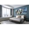 imageYihui Arts Metal Wall Art  Silver Sea Waves 3D Sculpture 5 Piece Hand Crafted Aluminum Coastal Artwork for Large Abstract Living Room Bedroom Bathroom Decor  BlueFish B