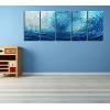 imageYihui Arts Metal Wall Art  Silver Sea Waves 3D Sculpture 5 Piece Hand Crafted Aluminum Coastal Artwork for Large Abstract Living Room Bedroom Bathroom Decor  BlueBlue Waves