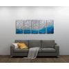imageYihui Arts Metal Wall Art  Silver Sea Waves 3D Sculpture 5 Piece Hand Crafted Aluminum Coastal Artwork for Large Abstract Living Room Bedroom Bathroom Decor  BlueSilver Waves