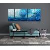 imageYihui Arts Metal Wall Art  Silver Sea Waves 3D Sculpture 5 Piece Hand Crafted Aluminum Coastal Artwork for Large Abstract Living Room Bedroom Bathroom Decor  BlueBlue Waves