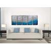 imageYihui Arts Metal Wall Art  Silver Sea Waves 3D Sculpture 5 Piece Hand Crafted Aluminum Coastal Artwork for Large Abstract Living Room Bedroom Bathroom Decor  BlueSilver Waves