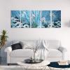 imageYihui Arts Metal Wall Art  Silver Sea Waves 3D Sculpture 5 Piece Hand Crafted Aluminum Coastal Artwork for Large Abstract Living Room Bedroom Bathroom Decor  BlueJelly Fish