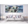 imageYihui Arts Metal Wall Art  Silver Sea Waves 3D Sculpture 5 Piece Hand Crafted Aluminum Coastal Artwork for Large Abstract Living Room Bedroom Bathroom Decor  BlueFish B