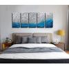 imageYihui Arts Metal Wall Art  Silver Sea Waves 3D Sculpture 5 Piece Hand Crafted Aluminum Coastal Artwork for Large Abstract Living Room Bedroom Bathroom Decor  BlueSilver Waves