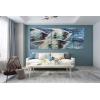imageYihui Arts Metal Wall Art  Silver Sea Waves 3D Sculpture 5 Piece Hand Crafted Aluminum Coastal Artwork for Large Abstract Living Room Bedroom Bathroom Decor  BlueFish B