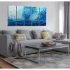 imageYihui Arts Metal Wall Art  Silver Sea Waves 3D Sculpture 5 Piece Hand Crafted Aluminum Coastal Artwork for Large Abstract Living Room Bedroom Bathroom Decor  BlueBlue Waves