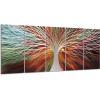 imageYihui Arts Tree Metal Wall Art For Living Room Black Grey Silver Color Pictuers For DecorA Red