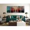 imageYihui Arts Tree Metal Wall Art For Living Room Black Grey Silver Color Pictuers For DecorA Red