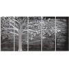 imageYihui Arts Tree Metal Wall Art For Living Room Black Grey Silver Color Pictuers For DecorBlack Tree