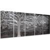 imageYihui Arts Tree Metal Wall Art For Living Room Black Grey Silver Color Pictuers For DecorBlack Tree