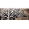 imageYihui Arts Tree Metal Wall Art For Living Room Black Grey Silver Color Pictuers For DecorSilver