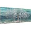 imageYihui Arts Tree Metal Wall Art For Living Room Black Grey Silver Color Pictuers For DecorTeal Tree
