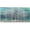 imageYihui Arts Tree Metal Wall Art For Living Room Black Grey Silver Color Pictuers For DecorTeal Tree