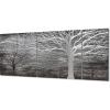 imageYihui Arts Tree Metal Wall Art For Living Room Black Grey Silver Color Pictuers For DecorTree