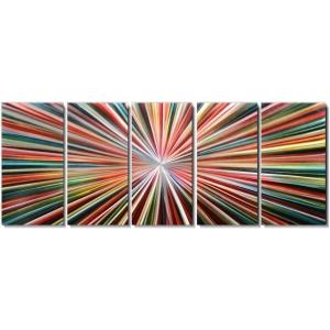 imageYihui Arts Abstract Metal Wall Arts Hand Crafted Aluminum Artwork Large Modern Wall Accent for Living Room Bedroom Kitchen DecorAbstract Lines
