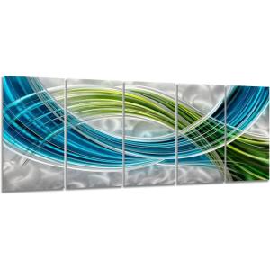 imageYihui Arts Abstract Metal Wall Arts Hand Crafted Aluminum Artwork Large Modern Wall Accent for Living Room Bedroom Kitchen DecorY063