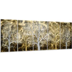 imageYihui Arts Large HandCrafted 3D Aluminum Metal Wall Art  Abstract Sun Artwork with Soft Color for Living Room Bedroom Over Bed DecorYMX492