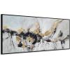 imageYihui Arts Contemporary Abstract Living Room Wall Art Hand Painted Modern Teal Color Canvas Painting Pictures for Bedroom Bathroom DecorBlack White Gold Art