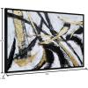 imageYihui Arts Contemporary Abstract Living Room Wall Art Hand Painted Modern Teal Color Canvas Painting Pictures for Bedroom Bathroom DecorFramed Black White Art