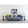 imageYihui Arts Contemporary Abstract Living Room Wall Art Hand Painted Modern Teal Color Canvas Painting Pictures for Bedroom Bathroom DecorFramed Black White Painting
