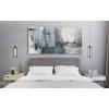 imageYihui Arts Contemporary Abstract Living Room Wall Art Hand Painted Modern Teal Color Canvas Painting Pictures for Bedroom Bathroom DecorSquare Arts