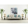 imageYihui Arts Contemporary Abstract Living Room Wall Art Hand Painted Modern Teal Color Canvas Painting Pictures for Bedroom Bathroom DecorSquare Arts