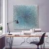 imageYihui Arts Contemporary Abstract Living Room Wall Art Hand Painted Modern Teal Color Canvas Painting Pictures for Bedroom Bathroom DecorTeal Art