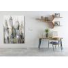 imageYihui Arts Modern Abstract Skyline Canvas Wall Artwork with Gold Foil Modern Oil Painting Pictures with Framed for Living Room Bedroom Bathroom DecorationGrey Skyline 1