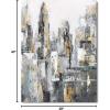 imageYihui Arts Modern Abstract Skyline Canvas Wall Artwork with Gold Foil Modern Oil Painting Pictures with Framed for Living Room Bedroom Bathroom DecorationGrey Skyline
