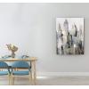 imageYihui Arts Modern Abstract Skyline Canvas Wall Artwork with Gold Foil Modern Oil Painting Pictures with Framed for Living Room Bedroom Bathroom DecorationGrey Skyline 1