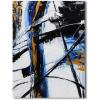 imageYihui Arts Canvas Wall Art Black White And Gold Foil Abstract Oil Painting Pictures Canvas For Home DecorationBlue