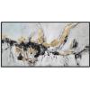 imageYihui Arts Contemporary Abstract Living Room Wall Art Hand Painted Modern Teal Color Canvas Painting Pictures for Bedroom Bathroom DecorBlack White Gold Art