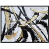 imageYihui Arts Contemporary Abstract Living Room Wall Art Hand Painted Modern Teal Color Canvas Painting Pictures for Bedroom Bathroom DecorFramed Black White Art