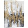 imageYihui Arts Modern Abstract Skyline Canvas Wall Artwork with Gold Foil Modern Oil Painting Pictures with Framed for Living Room Bedroom Bathroom DecorationGold Skyline 1