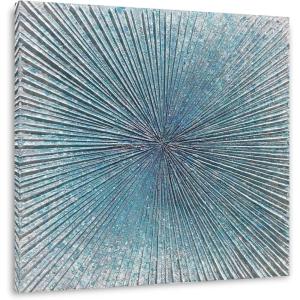 imageYihui Arts Contemporary Abstract Living Room Wall Art Hand Painted Modern Teal Color Canvas Painting Pictures for Bedroom Bathroom DecorTeal Art