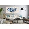 imageYihui Arts 3D White Flower Canvas Wall Art Hand Painted Grey Paintings Vertical Artwork for Living Room Bedroom Hallway DecorationBlue Flower