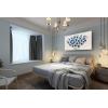 imageYihui Arts 3D White Flower Canvas Wall Art Hand Painted Grey Paintings Vertical Artwork for Living Room Bedroom Hallway DecorationBlue Flower