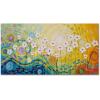imageYihui Arts 3D White Flower Canvas Wall Art Hand Painted Grey Paintings Vertical Artwork for Living Room Bedroom Hallway DecorationColorful Flower