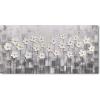 imageYihui Arts 3D White Flower Canvas Wall Art Hand Painted Grey Paintings Vertical Artwork for Living Room Bedroom Hallway DecorationFlower Garden