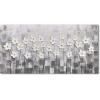 imageYihui Arts 3D White Flower Canvas Wall Art Hand Painted Grey Paintings Vertical Artwork for Living Room Bedroom Hallway DecorationFlower Garden