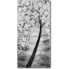 imageYihui Arts 3D White Flower Canvas Wall Art Hand Painted Grey Paintings Vertical Artwork for Living Room Bedroom Hallway DecorationGrey Flower