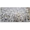 imageYihui Arts 3D White Flower Canvas Wall Art Hand Painted Grey Paintings Vertical Artwork for Living Room Bedroom Hallway DecorationWhite Floral