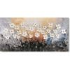 imageYihui Arts 3D White Flower Canvas Wall Art Hand Painted Grey Paintings Vertical Artwork for Living Room Bedroom Hallway DecorationWhite Flower