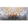 imageYihui Arts 3D White Flower Canvas Wall Art Hand Painted Grey Paintings Vertical Artwork for Living Room Bedroom Hallway DecorationWhite Flower