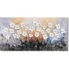 imageYihui Arts 3D White Flower Canvas Wall Art Hand Painted Grey Paintings Vertical Artwork for Living Room Bedroom Hallway DecorationWhite Flower
