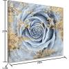 imageYihui Arts Canvas Wall Art Daisy White Bloosom Flowers Artwork Painting Prints Modern Floral Picture Framed for Bedroom Kitchen Dinning Room Office Home DecorGrey Rose