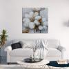 imageYihui Arts Canvas Wall Art Daisy White Bloosom Flowers Artwork Painting Prints Modern Floral Picture Framed for Bedroom Kitchen Dinning Room Office Home DecorGray Rose
