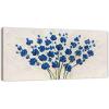 imageYihui Arts 3D White Flower Canvas Wall Art Hand Painted Grey Paintings Vertical Artwork for Living Room Bedroom Hallway DecorationBlue Flower