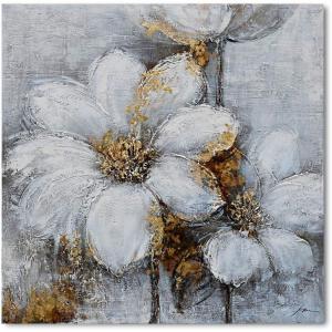 imageYihui Arts Canvas Wall Art Daisy White Bloosom Flowers Artwork Painting Prints Modern Floral Picture Framed for Bedroom Kitchen Dinning Room Office Home DecorGray Rose