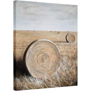 imageYihui Arts Famrhouse Wall Art with Textured Old Barn Paintings Modern Abstract Rustic Artwork for Living Room Bedroom BathroomHay Bales